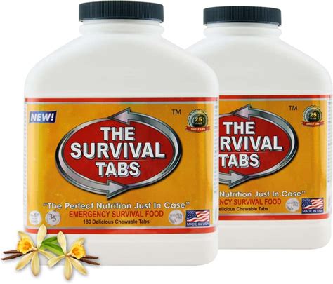 360 tabs Survival Tabs 30-day Emergency Survival MREs Meals Ready-to-eat Bugout for Travel Camping Boating Biking Hunting Activities Gluten Free and Non-GMO 25 Years Shelf Life - Vanilla Malt Flavor