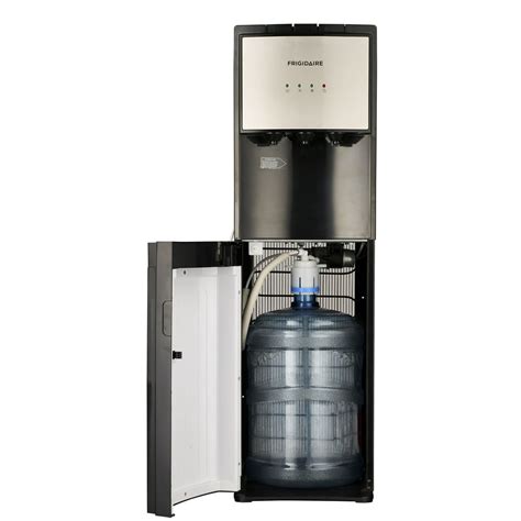 5 Gallon Water Dispenser Bottom Loading Hot Cold Water Cooler Stainless 3 Temperature Spouts, Empty Bottle Indicator with Child Safety Lock Black