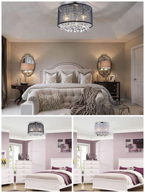 One-Day Sale: Up to 40% Off Black Mini Chandeliers Drum Gauze Crystal Modern Ceiling Light Fixture 3-Light for Bedroom Foyer