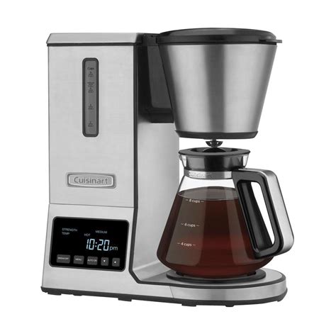 Limited Stock Cuisinart CPO-800 8-Cup PurePrecision Pour Over Coffee Brewer with Descaling Powder and Coffee Canister with Measuring Spoon Bundle (3 Items)