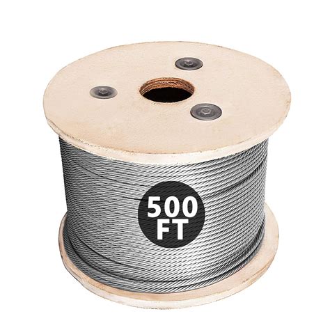 HONYTA 500FT 5/32" T316 Stainless Steel Cable,1 x 19 Strands Construction, Wire Rope Marine Grade,for Rail, Deck