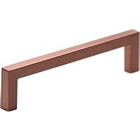 Hamilton Bowes Satin Copper (Rose Gold) Square Cabinet Hardware Euro Style Modern Bar Handle Pull - 3" Hole Centers (10 Pack)