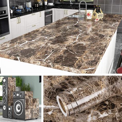 Livelynine 197 X 36 Inch Wide Size Granite Countertop Contact Paper Waterproof Vinyl Marble Wallpaper Peel and Stick Countertops Kitchen Table Sticker Cover Laminate Counter Top Sheets