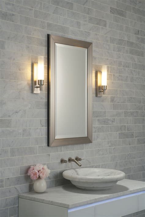Modern Plug in Wall Light Fixtures Chrome Vertical Bathroom Mirror Side Wall Sconces Set of Two LED Vanity Lights, Cool White 6000K