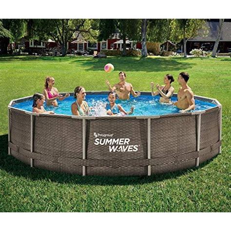 Summer Waves 14ft x 36in Wicker Metal Frame Pool Set