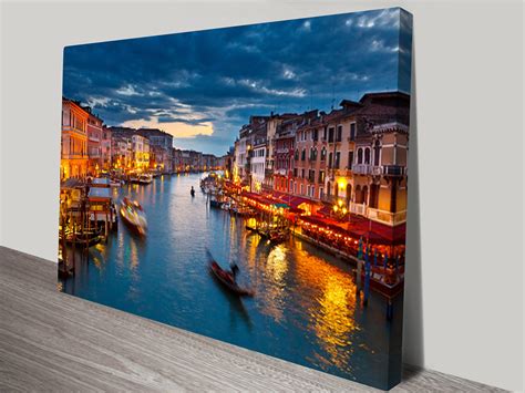 Venice Canvas Wall Art Decor - 24x24 3 Piece Set (Total 24x72 inch)- Sunset Over Gondola Italy - Large Decorative & Modern Multi Panel Split Canvas Prints for Dining & Living Room, Kitchen, Bedroom & Office