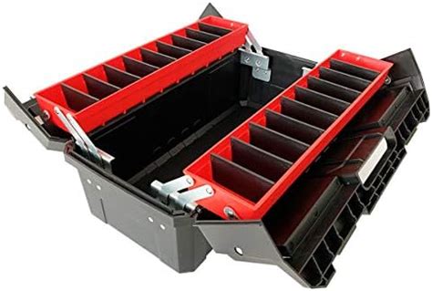 Best Deal Cheap 🛒 WEWLINE 18.5" Portable Tool Box,Multi-Function Thick Plastic Storage Box with Organizer Tray and Divider,Folding Double Clamshell Tools Container Perfect for Home Office Garge