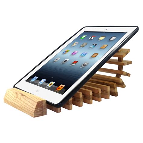 Wooden POS Tablet Stand iPad 10.2" Compatible - Retail Business Wood Stand in All Screen Sizes Antique Look Unique