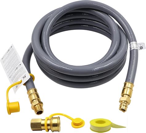 Creative Product only fire 24 Ft 1/2" ID Natural Gas Hose with Quick Disconnect for Fire Pit, Patio Heater, Pizza Oven or Grill - Include 3/8" Female x 1/2" Male Adapter